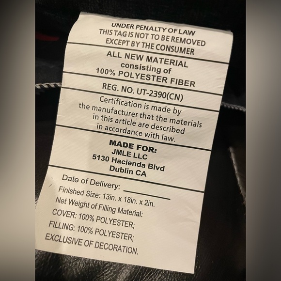 NWOT Iridescent Crystals Skull & Crossbones Tombstone Decorative Accent Pillow - Picture 7 of 8